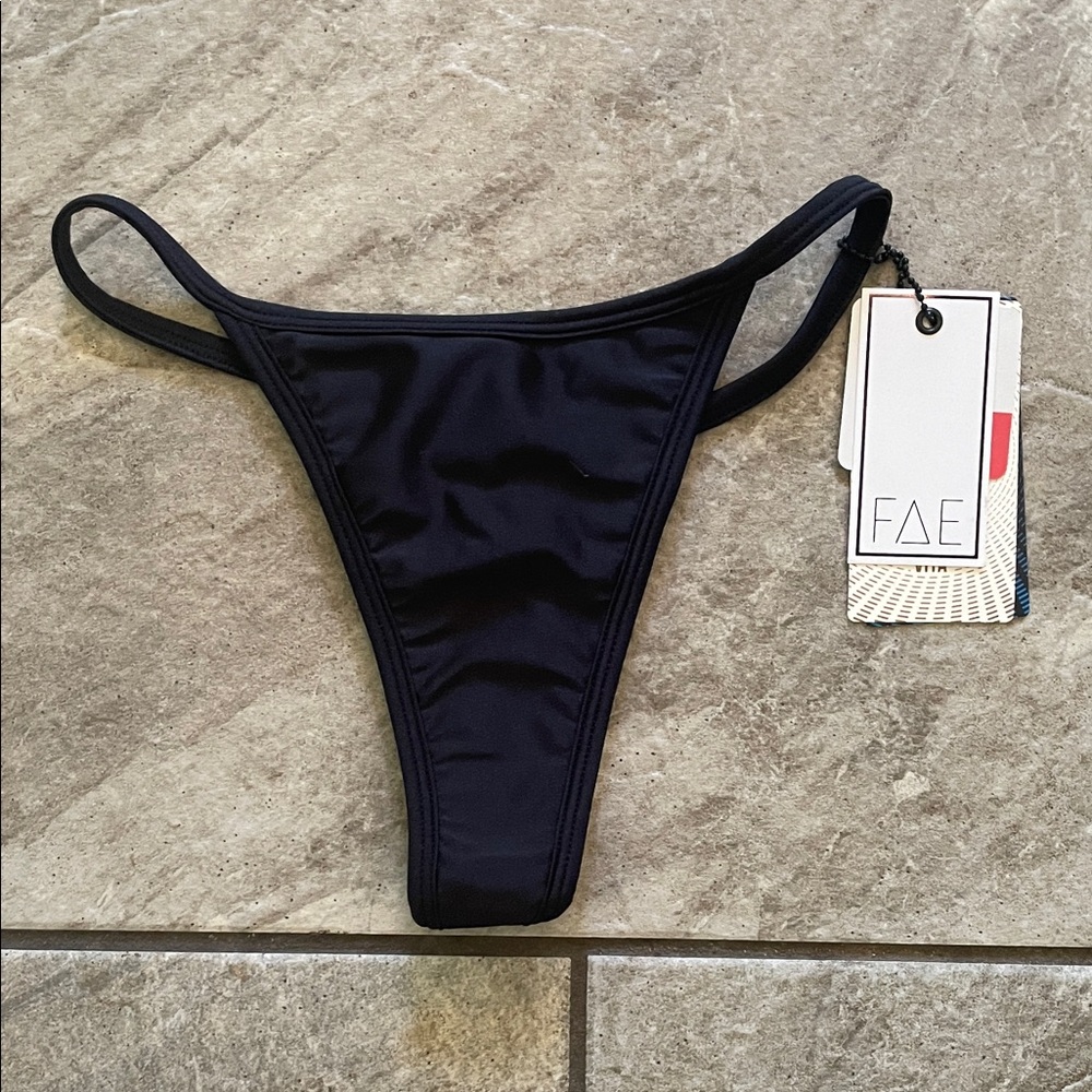 FAE Women's Black High-Cut Bikini Bottom